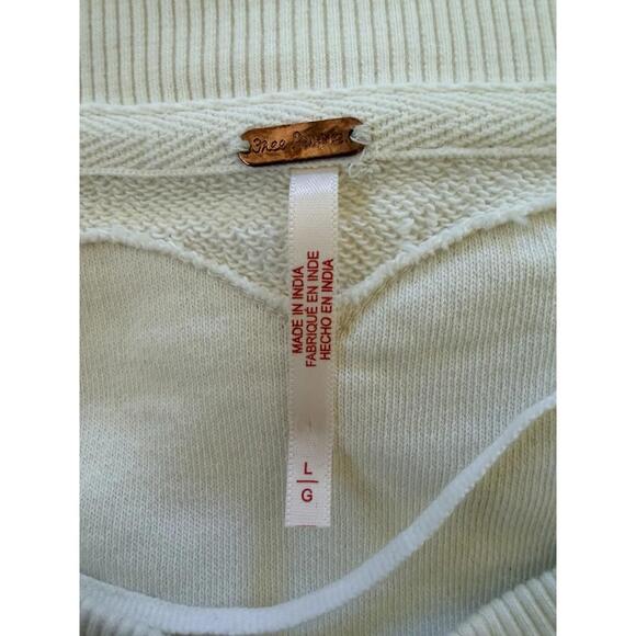 New Free People Eleanor Layered Sweatshirt Minidress In Ivory Size L $128 - Picture 8 of 10